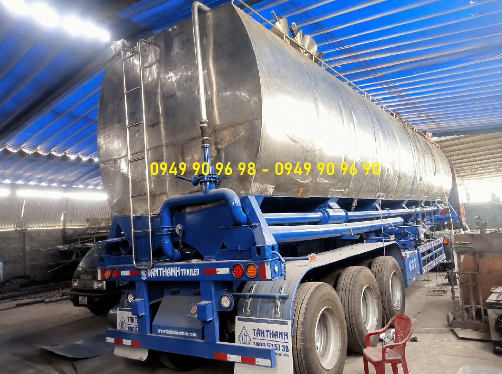 Sơ Mi Rơ Mooc Bồn Chở Cám Thổi 48 Khối Inox 304 – Giải Pháp Vận Chuyển Thức Ăn Chăn Nuôi Hiệu Quả, Bền Bỉ, Tiết Kiệm