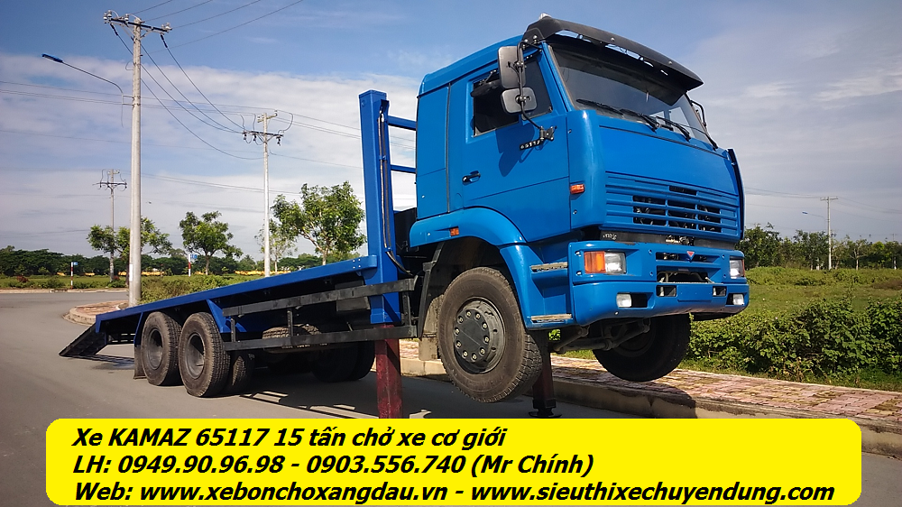 XE KAMAZ 65117 3 CHÂN CHỞ XE CƠ GIỚI