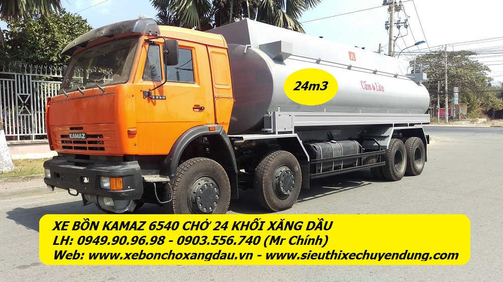 XE BỒN KAMAZ 6540 CHỞ 24 KHỐI XĂNG DẦU