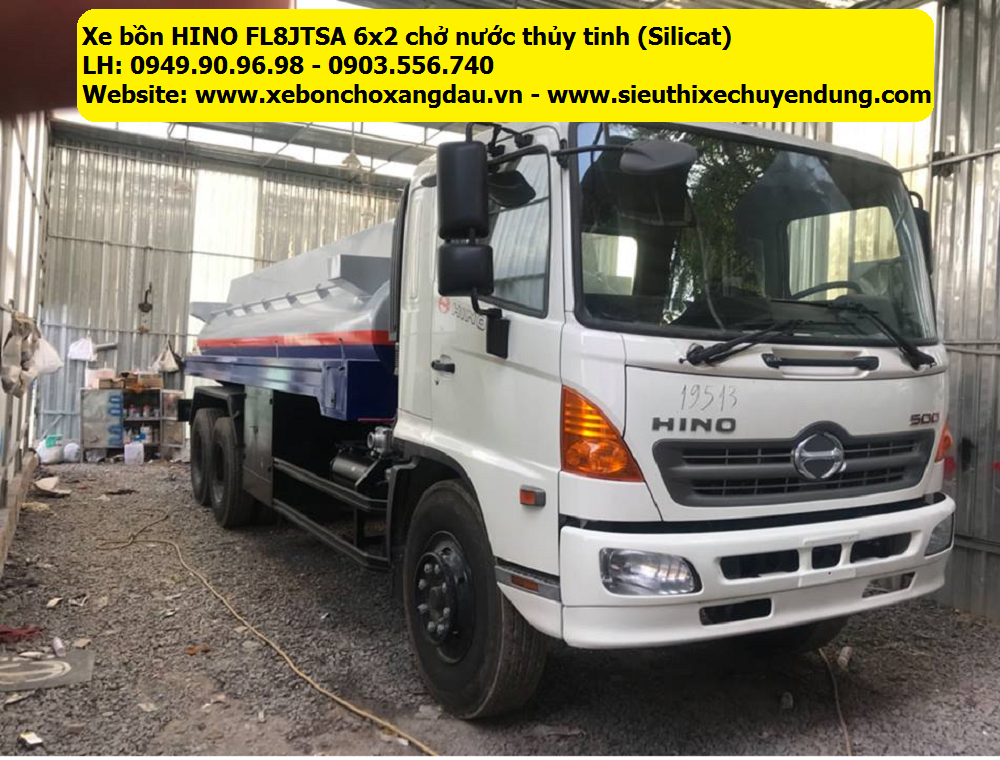 XE BỒN 12m3 HINO CHỞ SILICAT(NƯỚC THỦY TINH)