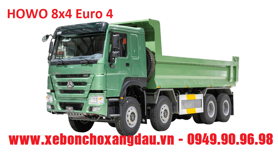 Xe ben Howo 8x4 Euro 4 thùng U đúc