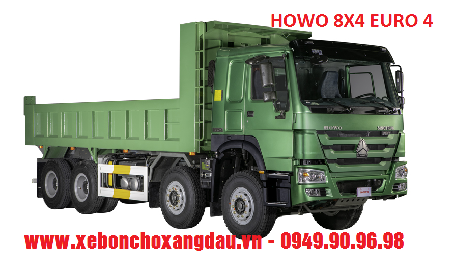 Xe ben Howo 8x4 Euro 4 thùng vuông