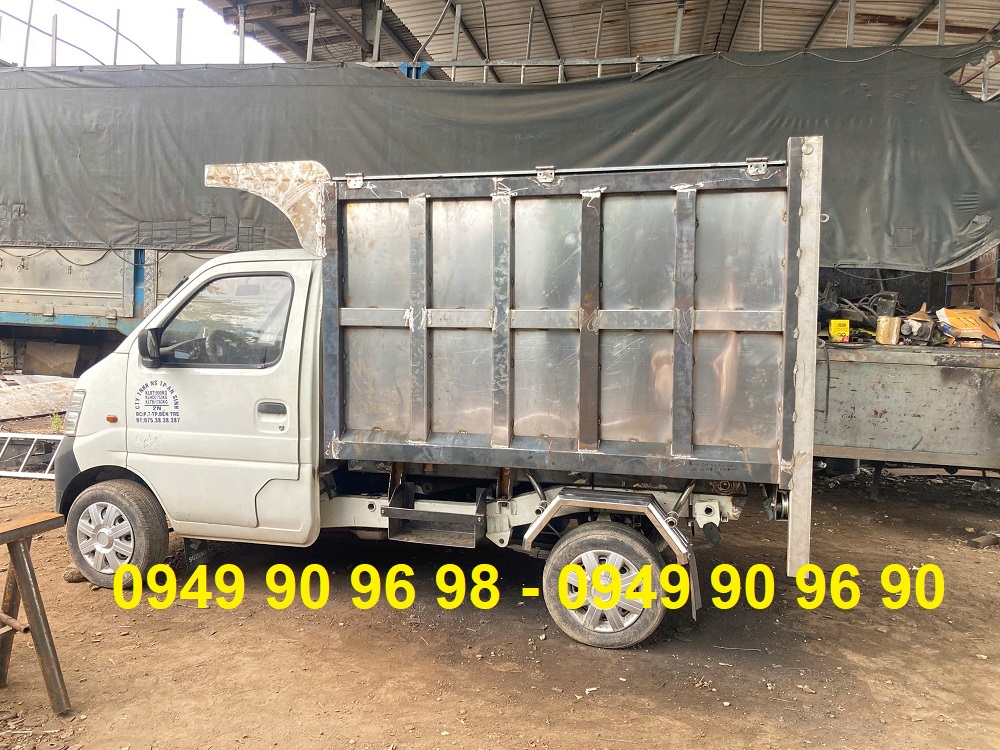 Xe chở rác Changan 750kg thùng inox 3 khối dưới 200 triệu