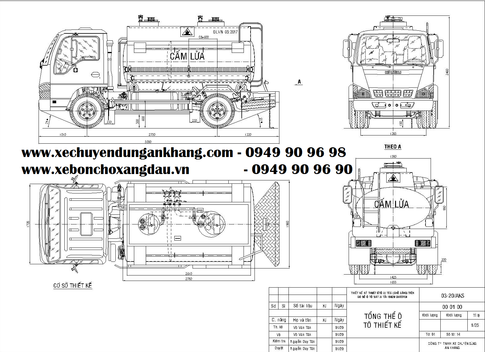 Gía xe bồn ISUZU QKR 230 3 khối 2021 - CTY TNHH XE CHUYÊN DÙNG AN KHANG