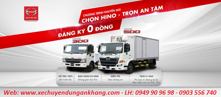 Khuyến mãi đặc biệt '' Chọn Hino - Đăng ký 0 đồng'' 
