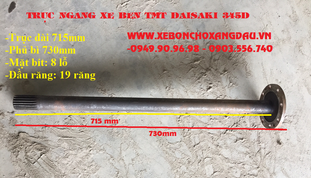 Láp ngang xe ben TMT Daisaki 345D 3T45