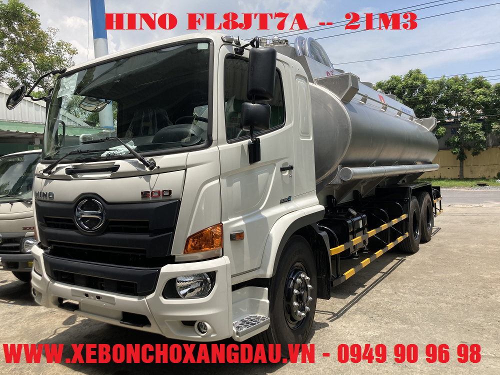 Xe bồn nhôm 21 khối Hino FL8JT7A-J chở xăng dầu