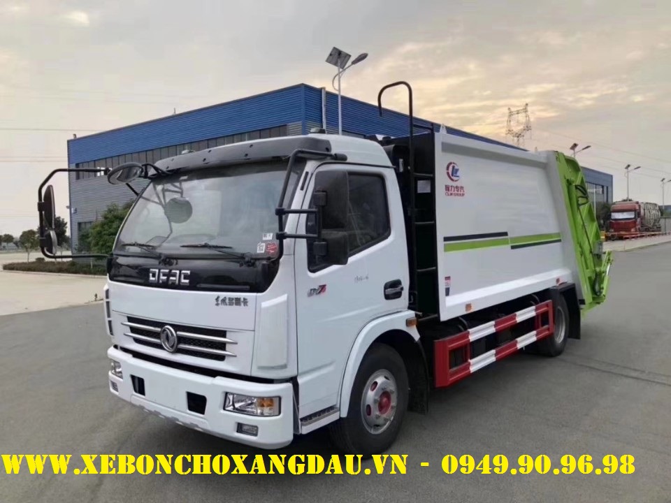 Xe ép rác 9 khối Dongfeng (thùng máng kẹp)