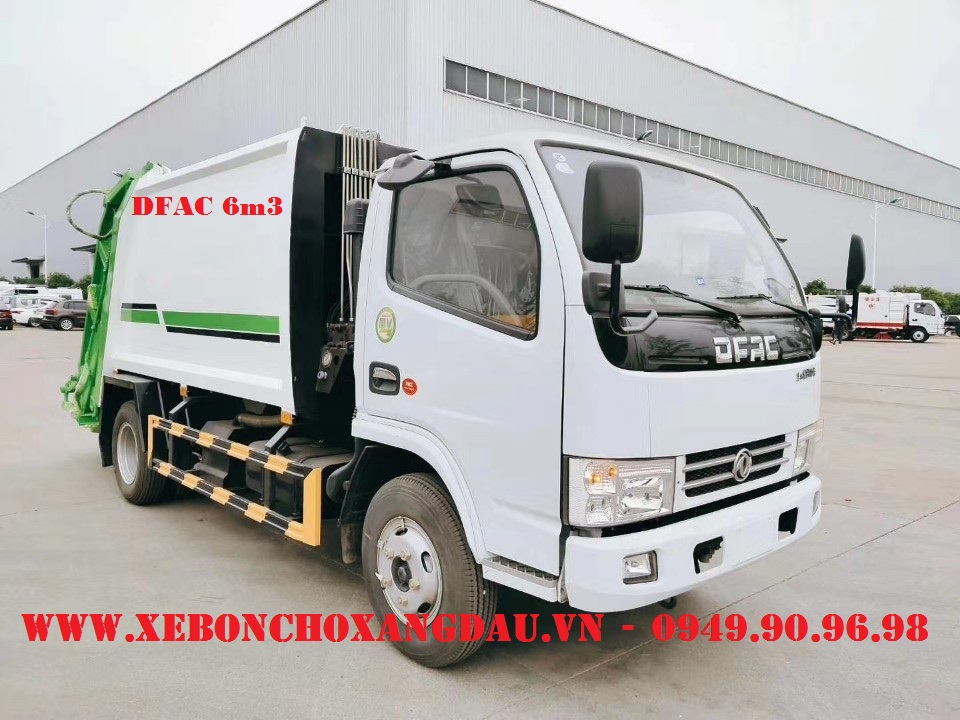 Xe chở rác 6 khối DFAC (thùng máng kẹp) 2020