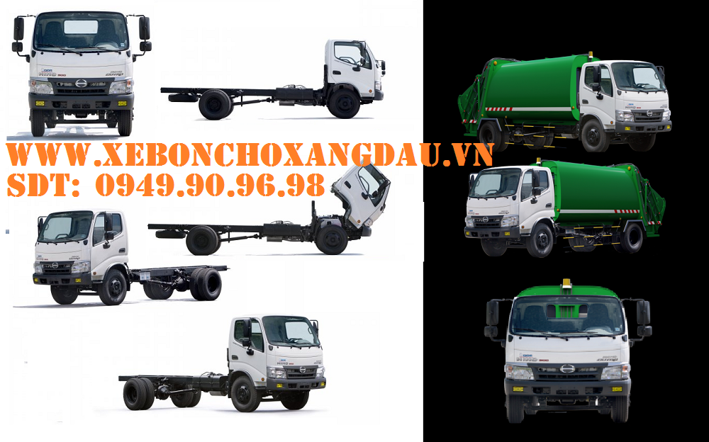 Về tổng thể, Xe có kích thước nhỏ gọn như HINO Dutro nhập khẩu Indonesia. Cabin Xe Hino series 300 đứng hiện đại, khỏe khắn cho tầm góc nhìn quan sát rộng tối đa. Ngoài ra, Xe ép rác 6 khối Hino Dutro còn được trang bị bộ đôi 2 kính chiếu hậu lồi lớn, lùi, qua cua sẽ không còn là nổi lo cho tài xế nữa.  Hình 1: Hình dáng tổng thể xe chở rác Hino 6 khối -Nội thất: tuy kích thước tổng thể nhỏ gọn nhưng nội thất Xe Hino 6 khối chở rác lại vô cùng rộng rãi, Cabin ghế nỉ 3 người ngồi. Vô lăng gật gù – ghế ngã giúp tài xế điều chỉnh góc lái phù hợp với thể trạng cơ thể và nghỉ ngơi thoải mái. Khoang chứa đồ Xe ép rác Hino 6 khối dung tích lớn , trang bị Radio USB tiêu chuẩn theo xe. Hệ thống loa âm thanh chất lượng cao vô cùng sắc nét.  Hình 2: Nội thất xe ép rác – chở rác Hino 300  -Động cơ – Gầm: Động cơ HINO Diesel Commomrail 4 Lít (Turbo intercooler) tăng áp, Xe Hino ép rác 6 khối cho công suất cực đại 104.1 Kw/ 2500v/ph (142 mã lực). Mức tiêu hao nhiên liệu siêu tiết kiệm đúng 10 lít/ 100km, đây là mức tiêu hao nhiên liệu này của xe ép rác 8,4 khối Faw máy Hyundai 6 tấn.  Hình 3: Khung gầm động cơ Xe ép rác Hino dutro 6 khối. Khung gầm Xe Hino chở rác 6 khối được gia cường 2 lớp đồng thời trang bị nhiều thanh có định ngang đỡ sắt – xi không bị vặn khi chở hàng gấp đôi tải trọng cho phép chở. Khung có nhiều lỗ để giải nhiệt sắt-xi khi vận chuyển hàng hóa, tăng tuổi thọ  cao. -Hệ thống phanh: Xe chở rác 6 khối Hino Dutro trang bị hệ thống phanh khí kết hợp với trợ lực thủy lực hay còn gọi là trợ lực dầu có cường độ phanh lớn, an toàn tuyệt đối khi chở hàng quá tải hoặc phanh gấp. Xe Hino 6 khối còn được trang bị thêm cúp bô (phanh đỗ đèo) thêm tính năng tiện ích giúp xe vận hành mọi điều kiện địa hình mà không phải lo gì hết. Đặc biệt, Xe chở rác 6 khối Hino XZU342L có tính năng tự cân bằng lực phanh, đây là tính năng chỉ được trang bị trên xe đắt tiền -Hệ thống treo trên Xe Hino ép rác 6 khối sử dụng cũng như tất cả các loại xe tải khác tầm trung là treo phụ thuộc. Ưu điểm của hệ thống treo này trên Xe rác 6 khối Hino có khả năng tăng tính ổn định khi chuyên chở hàng hóa nặng. Dí trước của xe được trang bị tranh ổn định giảm chấn giảm xốc tốt nhất cho người lái cảm giác nhẹ nhàng khi vận hành xe. Nhíp sau bố trí nhiều nhíp có bán kính rộng, có cả nhíp phụ giúp chịu tải tốt nhất gấp đôi tải trọng xe vẫn không ảnh hưởng gì đến tuổi thọ xe, đồng thời bán kính nhíp rộng giúp ta vận hành ở chế độ không tải vẫn không bị dằn sốc. PHẦN THÙNG ÉP RÁC 6 KHỐI HINO XZU342L. -Thùng ép rác-chở rác 6 khối được đóng bằng thép Nippon Nhật Bản, thép này có khả năng chịu được khí hậu nhiệt đới gió mùa đặc trưng của nước ta tác động từ bên ngoài. Bên cạch đó thép còn có khả năng chống chịu ăn mòn do xăng dầu nhiên liệu vẫn có 1 lượng nhỏ Lưu huỳnh và cồn công nghiệp tác động vào bên trong thùng ép rác. ĐÁNH GIÁ CHẤT LƯỢNG XE RÁC HINO 6 KHỐI  DUTRO XZU342L-HD3 -Về phương diện thiết kế: 8 điểm – Trẻ trung, khỏe khoắn, mang lại cảm giác tốt nhất cho người lái và hành khách còn lại. -Tính tiện nghi sử dụng: 8,5 điểm khá đầy đủ tính năng giải trí, tính năng hỗ trợ người dùng -Tính an toàn: 9,5 điểm – đây là phần ăn điểm tuyệt đối của dòng xe Hino chở rác 6 khối. -Lợi ích kinh tế: 10 điểm – Gía thành đầu tư thấp, chỉ bằng 1/2 giá thành Xe ép rác Hino 9 khối, và Hyundai HD110S. Thu hồi vốn nhanh HỖ TRỢ VAY TRẢ GÓP XE HINO CHỞ RÁC 6 KHỐI. •	Mức hỗ trợ vay lên đến 75% giá xe ép rác – chở rác Hino XZU342L-6 khối. •	Thủ tục nhanh chóng, trả kết quả nhanh. •	Không cần thế chấp tài sản •	Lãi suất thấp vô cùng ưu đãi ® Liên hệ - Xe ép rác chử rác Hino Dutro 6 khối •	Điện thoại: 0949.90.96.98 – 0903.556.740 (Mr Chính) •	Địa chỉ: QL1A, xã Long Hiệp, huyện Bến Lức, tỉnh Long An •	Email: chinh.saigonchuyendung@gmail.com •	Website: www.xebonchoxangdau.vn   Trân trọng.   THÔNG SỐ KỸ THUẬT. Trọng lượng bản thân :	5255	kG Phân bố : - Cầu trước :	1685	kG - Cầu sau :	3570	kG Tải trọng cho phép chở :	2800	kG Số người cho phép chở :	3	người Trọng lượng toàn bộ :	8250	kG Kích thước xe : Dài x Rộng x Cao :	6300 x 1980 x 2670	mm Kích thước lòng thùng hàng:	2.170/2.160 x 1.700 x 1.500	 mm Khoảng cách trục :	3380	mm Vết bánh xe trước / sau :	1455/1480	mm Số trục :	2	 Công thức bánh xe :	4 x 2	 Loại nhiên liệu :	Diesel	 Động cơ : Nhãn hiệu động cơ:	N04C-VC Loại động cơ:	4 kỳ, 4 xi lanh thẳng hàng, tăng áp Thể tích :	4009       cm3 Công suất lớn nhất /tốc độ quay :	104.1 kW/ 2500 v/ph Lốp xe :	 Số lượng lốp trên trục I/II/III/IV:	02/04/---/---/--- Lốp trước / sau:	7.50 - 16 /7.50 - 16 Hệ thống phanh :	 Phanh trước /Dẫn động :	Tang trống /Thuỷ lực, trợ lực chân không Phanh sau /Dẫn động :	Tang trống /Thuỷ lực, trợ lực chân không Phanh tay /Dẫn động :	Tác động lên hệ thống truyền lực /Cơ khí Hệ thống lái :	 Kiểu hệ thống lái /Dẫn động :	Trục vít - ê cu bi /Cơ khí có trợ lực thuỷ lực Ghi chú:	- Hệ thống thủy lực dẫn động cơ cấu cuốn, ép, xả rác và nâng hạ cơ cấu nhận rác