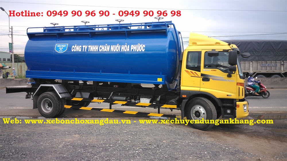 Xe bồn chở cám, xe bồn cám thổi, xe bồn thổi cám, xe chở cám bơm thổi